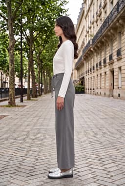 Graue Wide-Leg-Hose mit Kordelzug
