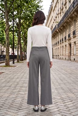 Graue Wide-Leg-Hose mit Kordelzug