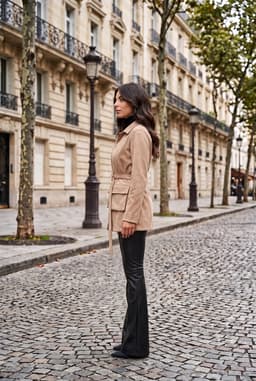 Sobretudo Camisa Bege com Cinto e Bolsos Senhora - XL