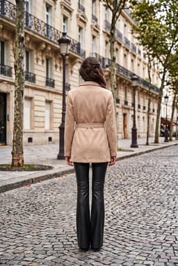 Sobretudo Camisa Bege com Cinto e Bolsos Senhora - XL
