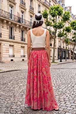 Boho Chiffon Maxirock mit Paisley-Muster Damen Multi