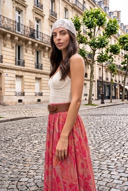 Boho Chiffon Maxirock mit Paisley-Muster Damen Multi