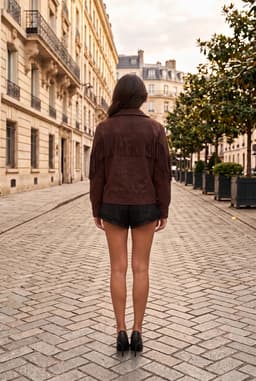 Damen Braun Wildlederoptik Fransenjacke - Western Boho