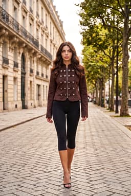 Damen Militärjacke aus Wildlederoptik Braun