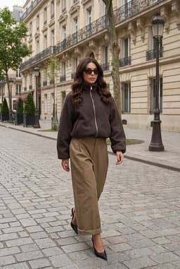 Giacca da Donna Marrone con Collo a Pistagna e Zip