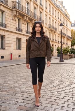 Giacca da Donna in Simil Camoscio Cachi con Frange
