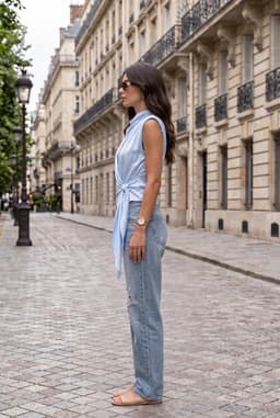 Women's Light Blue Cowl Neck Satin Blouse with Side Tie