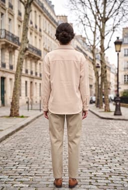 Dam Oversize Beige Manchesterskjorta Shacket Långärmad