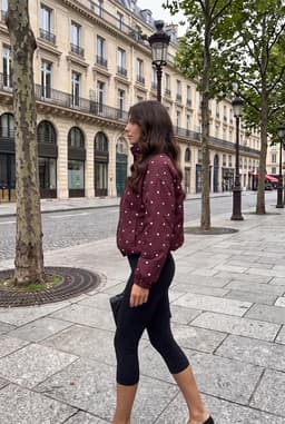 Damen Oversize Bomberjacke mit Punktemuster - Bordeaux