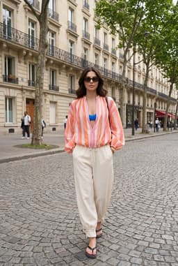 Jaqueta Feminina Transparente Listrada Multicolorida Fecho Zíper