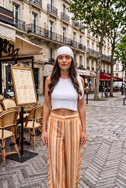 Women's Striped Wide Leg Summer Pants Multi-Color