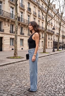 Jeans Larghi Blu da Donna con Strass