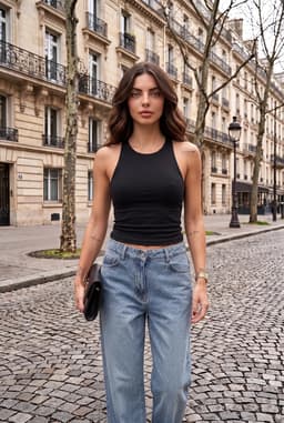 Jeans Larghi Blu da Donna con Strass
