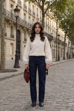 Cardigan en Tricot avec Boutons Pierre — Pierre