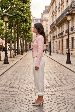 Blazer Entallado con Botones - Rosa Polvo