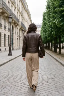 Hoge Taille Geplooide Wijde Broek Taupe