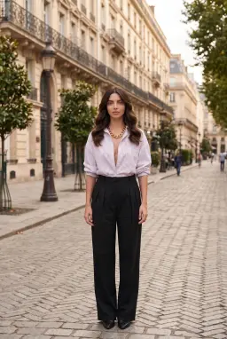 Gestreepte Katoenen Blouse met Knoopjes en Zak