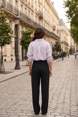 Gestreepte Katoenen Blouse met Knoopjes en Zak
