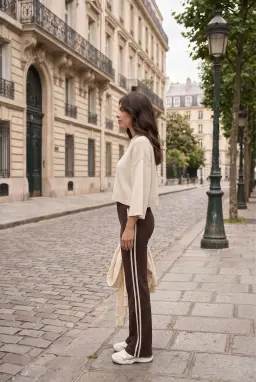 Suéter de Malha Oversize com Manga Morcego para Mulher Creme — Branco
